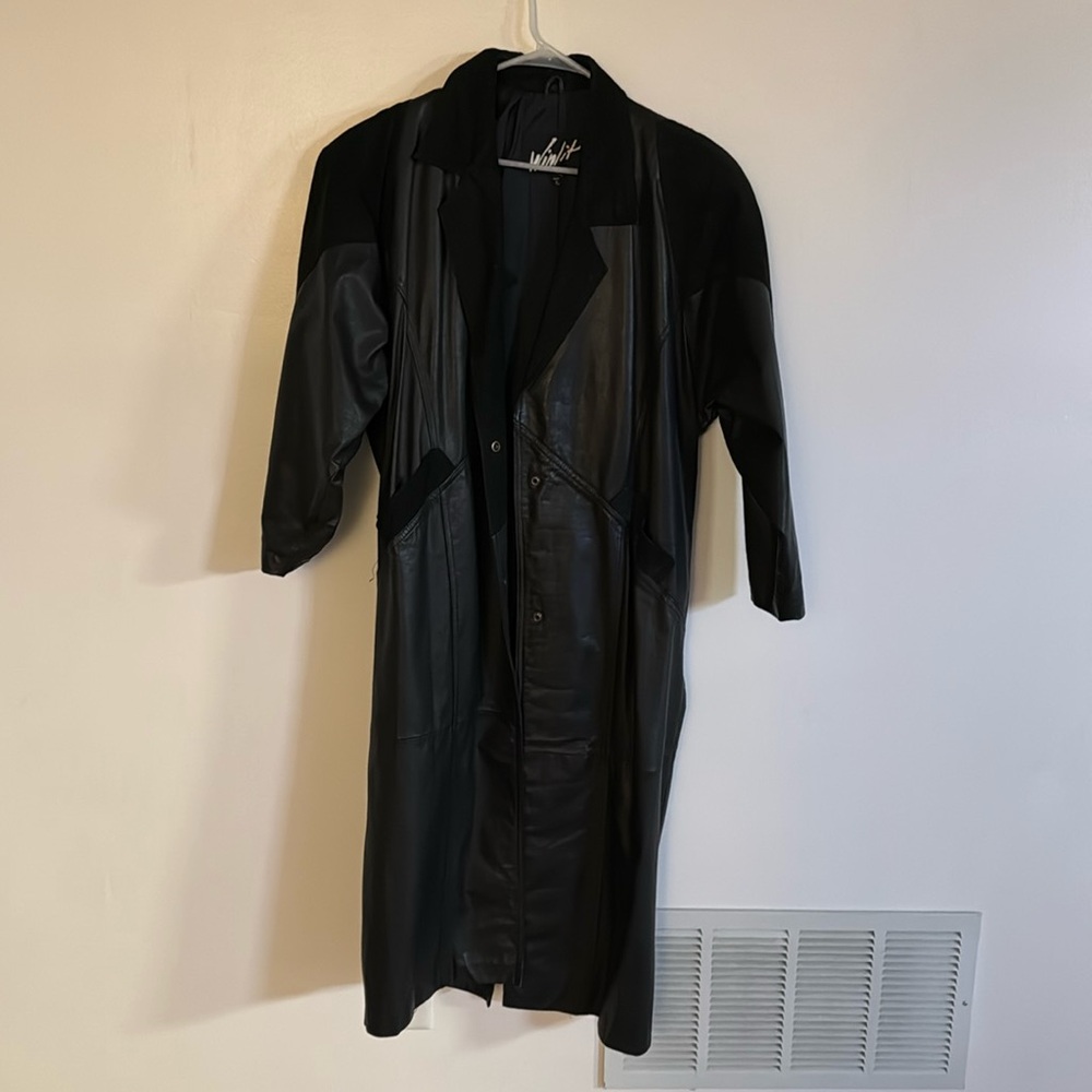 Vintage Winlit Genuine leather trench coat size small